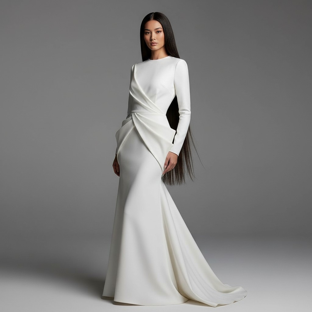 Sleek and Straight with a Center Part